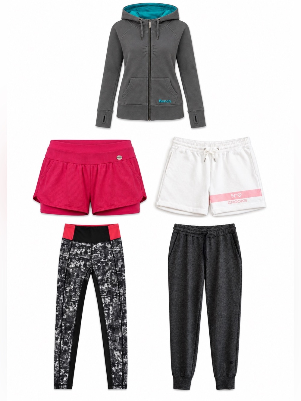 5 Piece Size Small Activewear Bundle Bench Adidas LL Bean Crooks – GUC/Fair